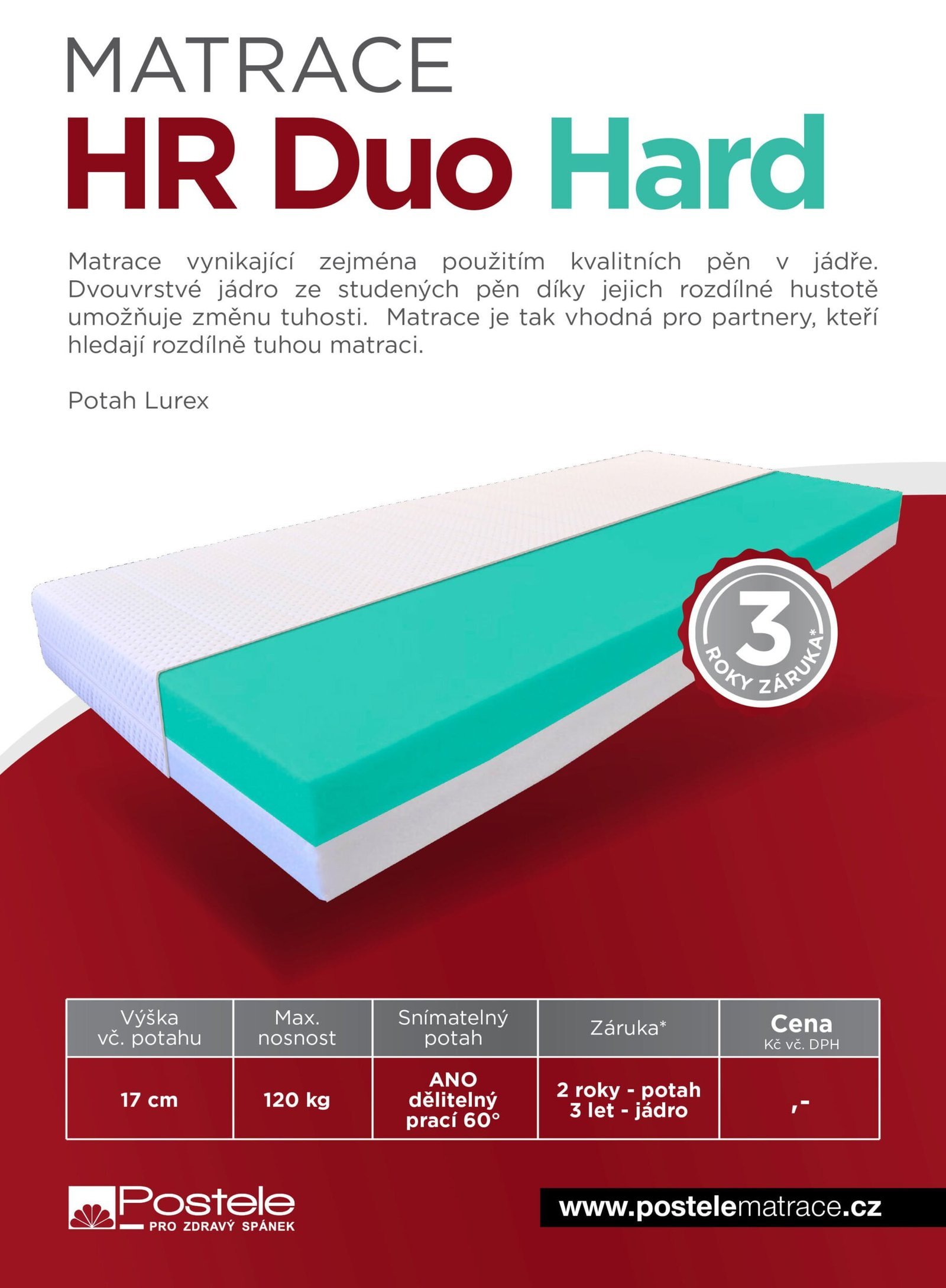 Matrace ze studené pěny HR DUO HARD - Obrázek 2
